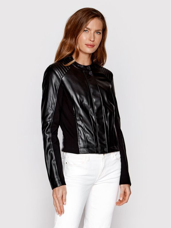 Guess Guess Яке от имитация на кожа New Fiammetta W2YL19 WE480 Черен Regular Fit