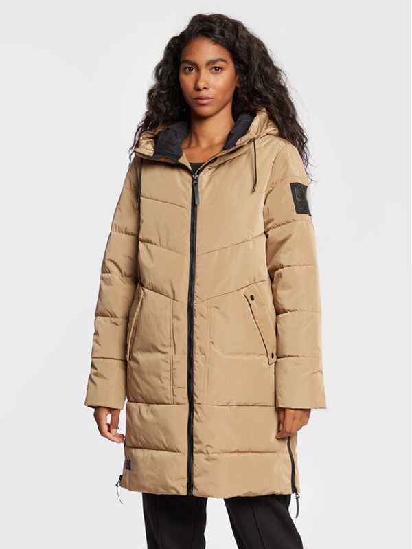 Halti Halti Пухено яке Linjat 065-0409 Бежов Regular Fit