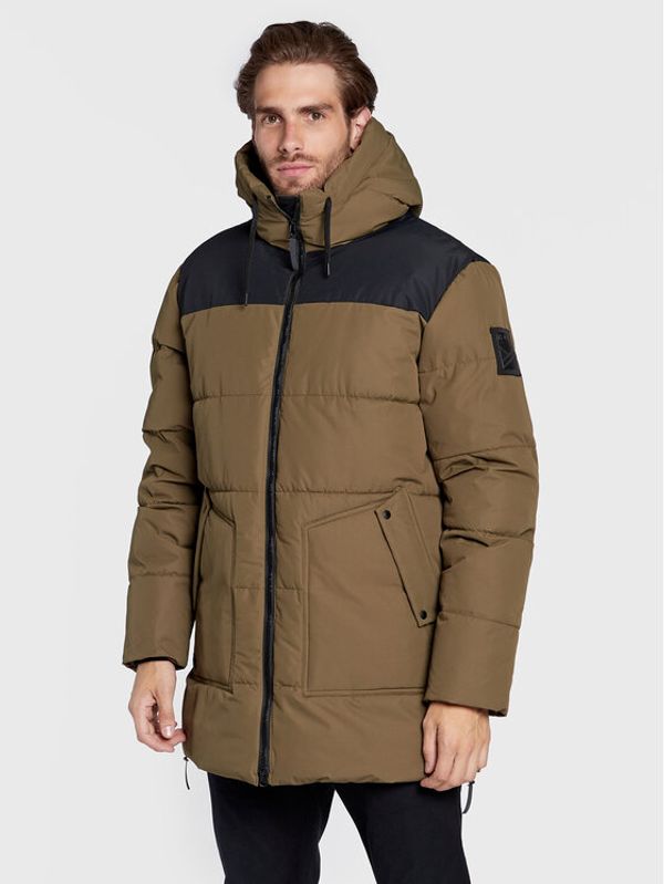 Halti Halti Пухено яке Linjat 065-0419 Зелен Regular Fit