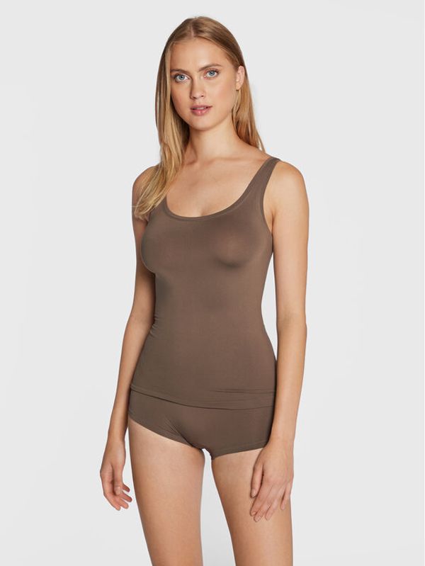 Hanro Hanro топ Touch Feeling 1814 Кафяв Slim Fit