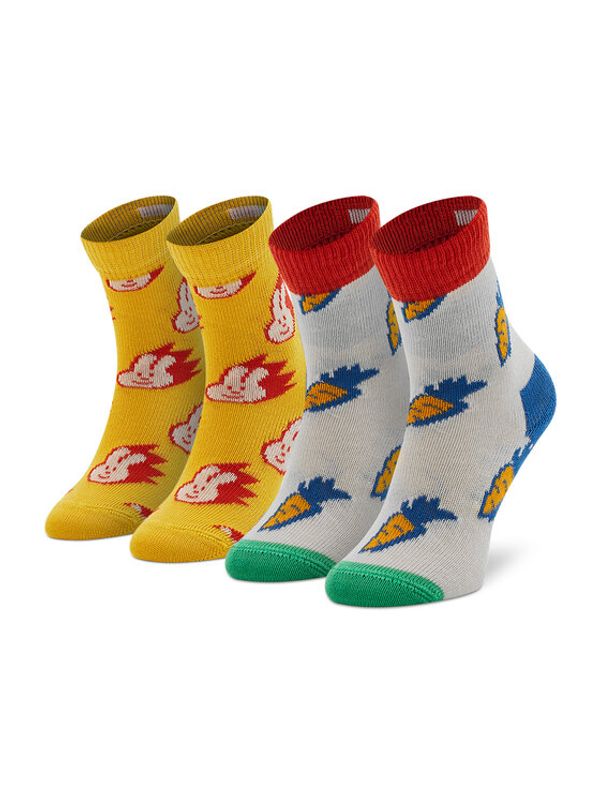 Happy Socks Happy Socks Комплект 2 чифта дълги чорапи детски KBNC02-2200 Цветен