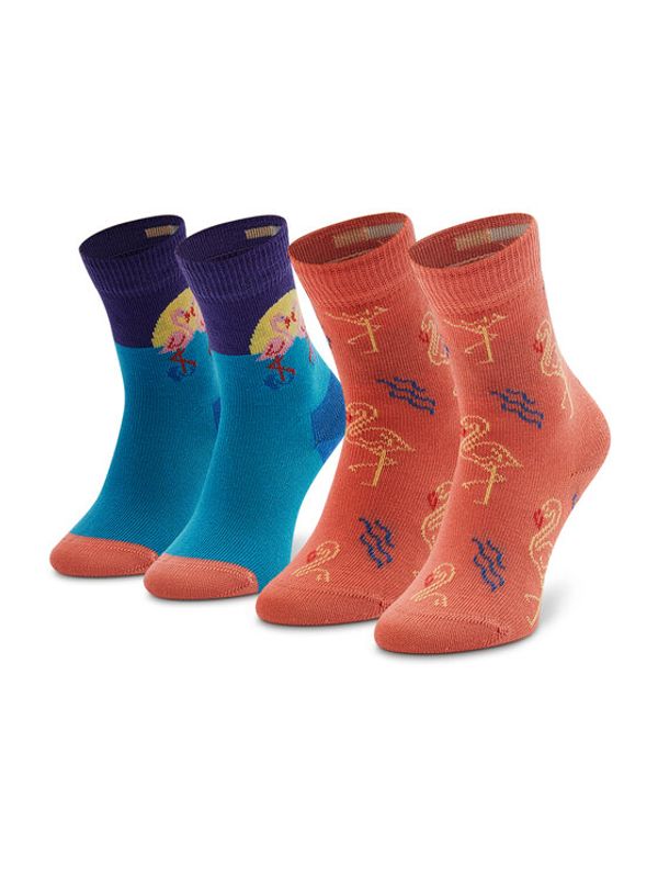 Happy Socks Happy Socks Комплект 2 чифта дълги чорапи детски KFLM02-2700 Цветен