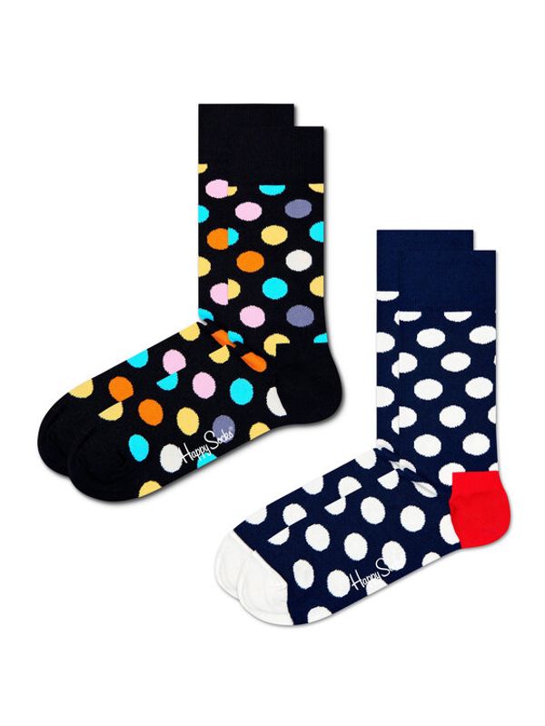 Happy Socks Happy Socks Комплект 2 чифта дълги чорапи мъжки BDO02-9350 Черен