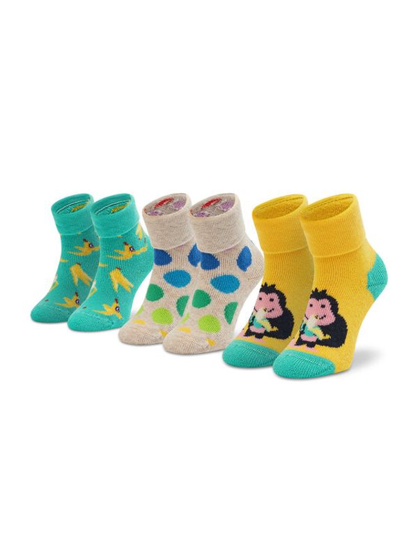 Happy Socks Happy Socks Комплект 3 чифта дълги чорапи детски XKJUN08-0200 Зелен