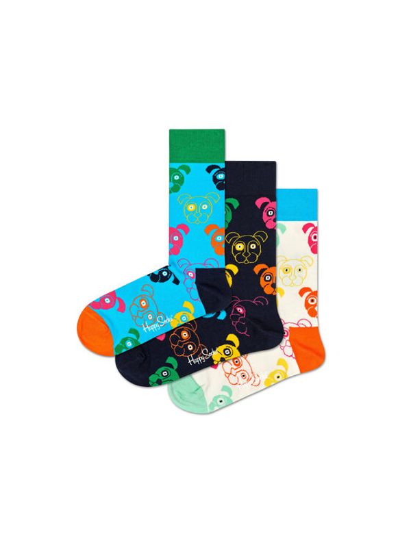 Happy Socks Happy Socks Комплект 3 чифта дълги чорапи мъжки XDOG08-0150 Цветен