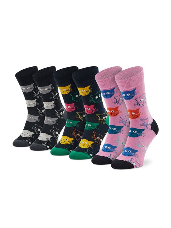 Happy Socks Happy Socks Комплект 3 чифта дълги чорапи мъжки XMJA08-0150 Черен