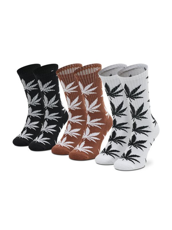 HUF HUF Комплект 3 чифта дълги чорапи мъжки Essentials Plantlife Sock SK00465 r. OS Цветен