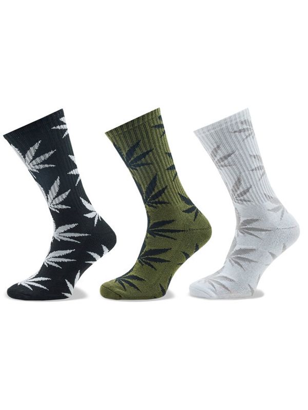 HUF HUF Комплект 3 чифта дълги чорапи мъжки SK00738 Черен