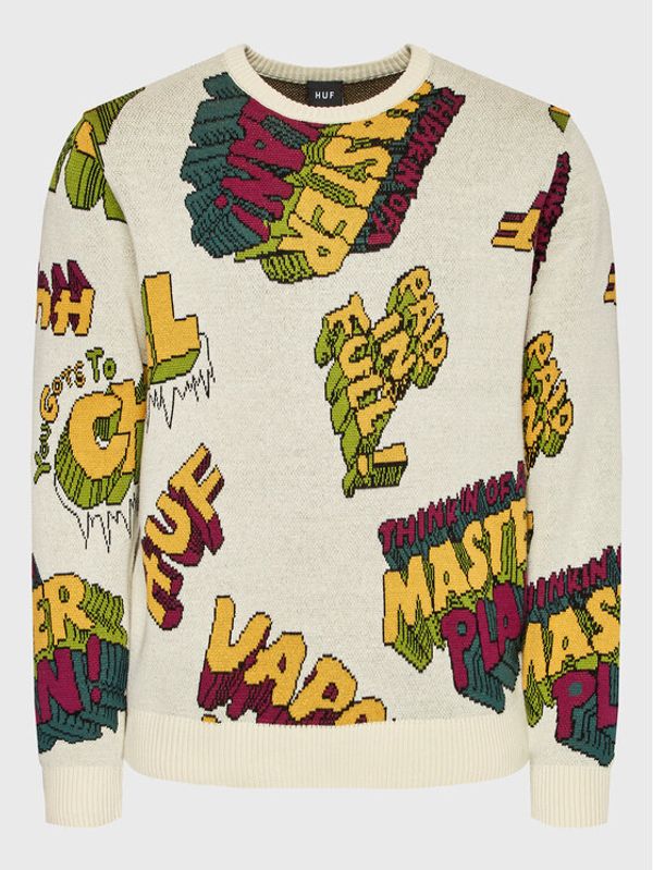 HUF HUF Пуловер Paid In Full KN00427 Екрю Regular Fit