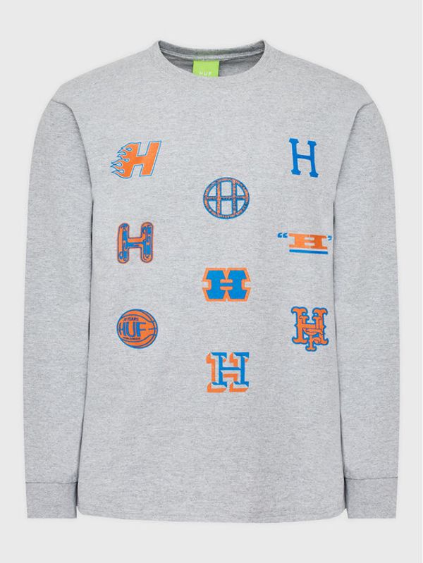 HUF HUF Тениска с дълъг ръкав Allstar Team TS01812 Сив Regular Fit