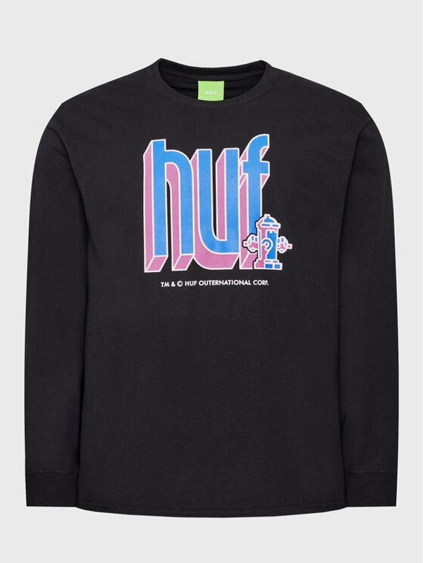 HUF HUF Тениска с дълъг ръкав Bookend TS01811 Черен Regular Fit
