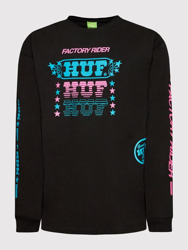HUF HUF Тениска с дълъг ръкав Factory Rider TS01626 Черен Regular Fit