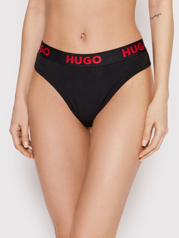 Hugo Hugo Бикини тип прашка Thong Sporty Logo 50469651 Черен