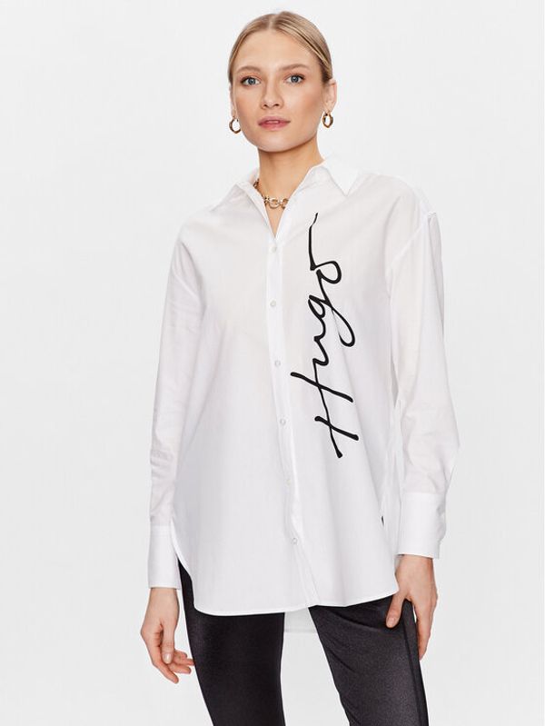 Hugo Hugo Блуза 50485202 Бял Relaxed Fit