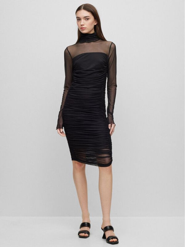 Hugo Hugo Коктейлна рокля 50492859 Черен Slim Fit