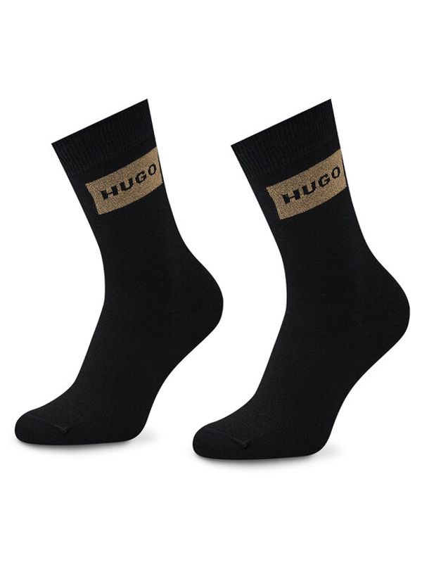 Hugo Hugo Комплект 2 чифта дълги чорапи дамски 2p Giftset Lunch W 50491386 Черен