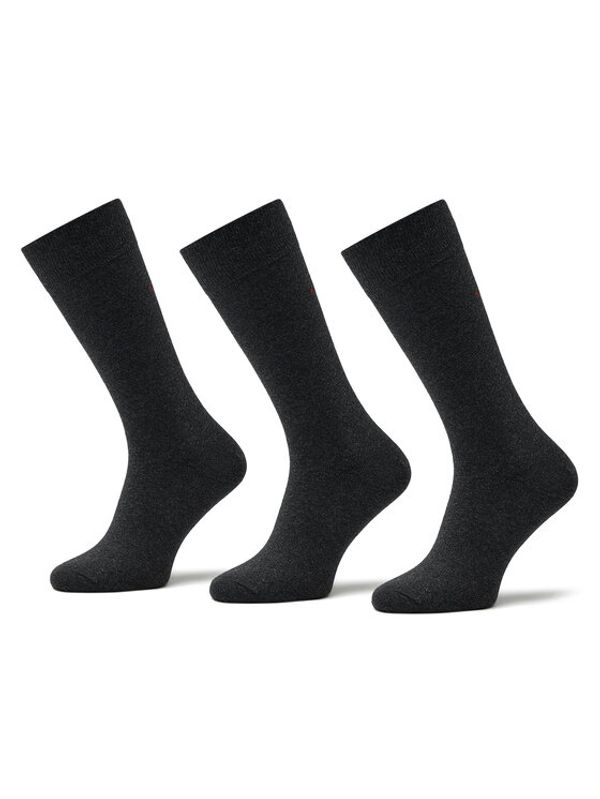 Hugo Hugo Комплект 3 чифта дълги чорапи мъжки 3P Rs Uni Colors Cc 50473183 Сив