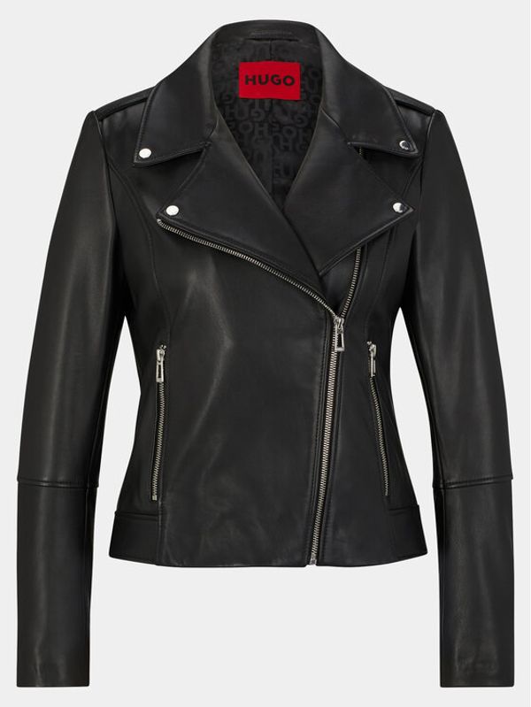 Hugo Hugo Кожено яке Larella-2 50497714 Черен Regular Fit