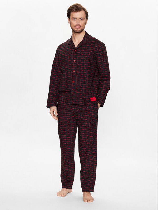 Hugo Hugo Пижама 50480250 Черен Relaxed Fit