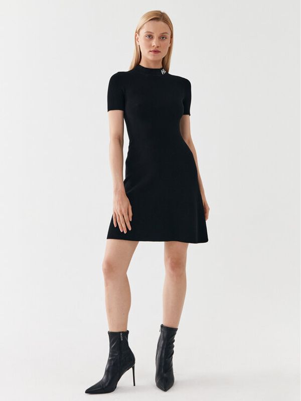 Hugo Hugo Плетена рокля 50495572 Черен Slim Fit