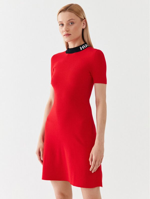 Hugo Hugo Плетена рокля 50495572 Розов Slim Fit