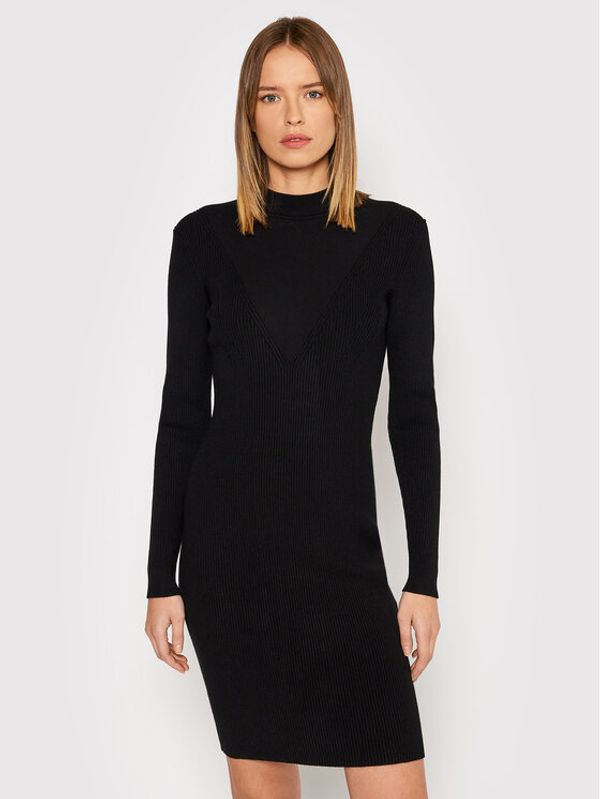 Hugo Hugo Плетена рокля Sarinette 50455448 Черен Slim Fit