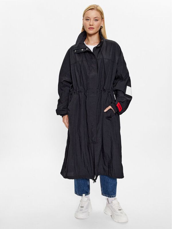 Hugo Hugo Пухено яке 50495052 Черен Relaxed Fit