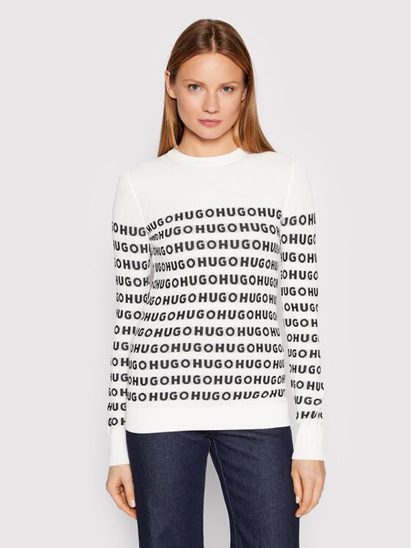 Hugo Hugo Пуловер Sestrick 50465603 Бял Slim Fit
