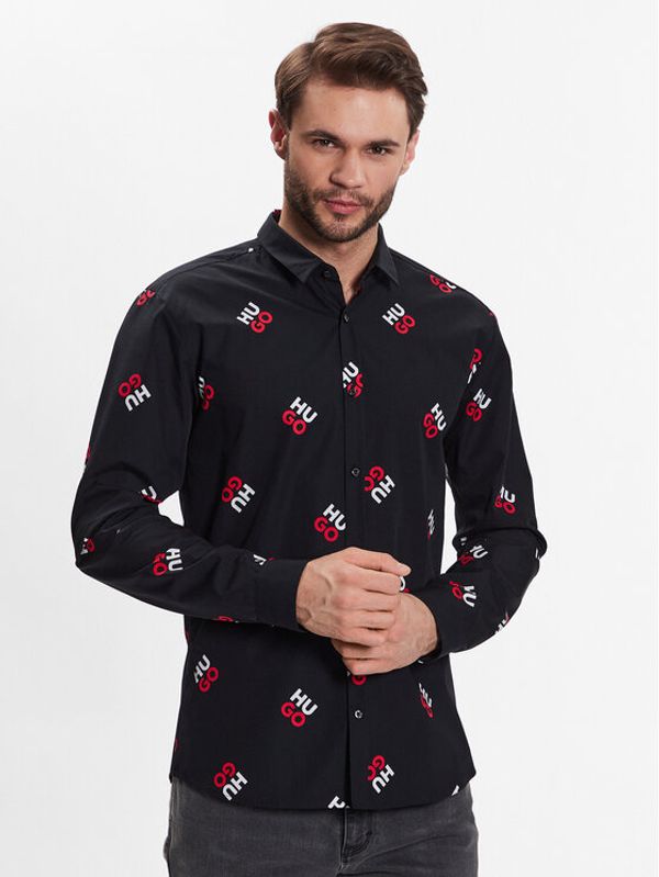 Hugo Hugo Риза 50484412 Черен Extra Slim Fit