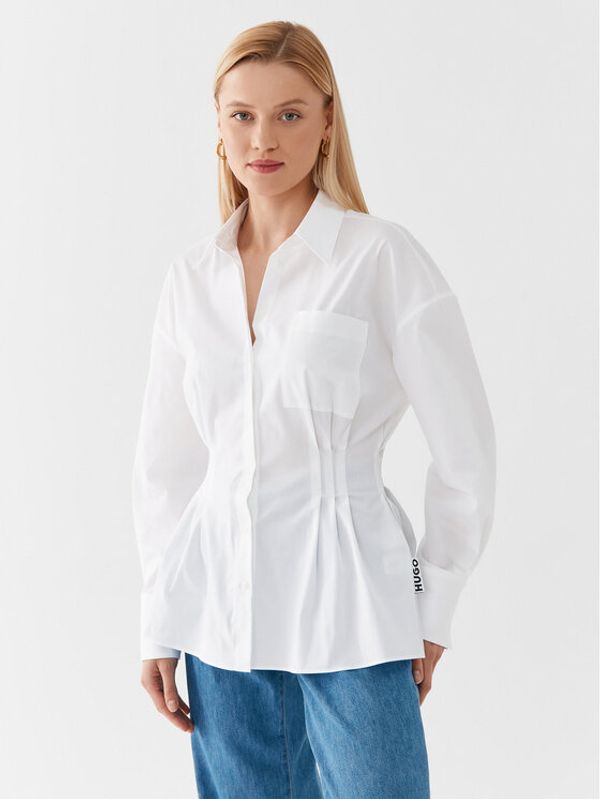 Hugo Hugo Риза 50496327 Бял Slim Fit