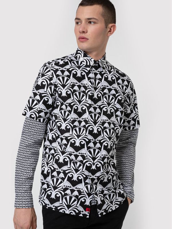 Hugo Hugo Риза Ebor 50449730 Черен Straight Fit
