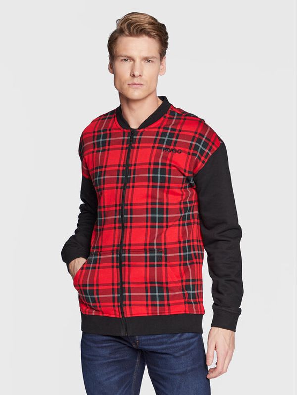 Hugo Hugo Суитшърт Checked College Jack 50480235 Червен Comfort Fit