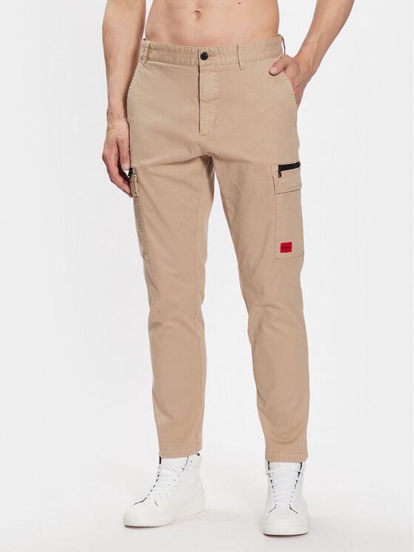 Hugo Hugo Текстилни панталони 50484022 Бежов Slim Fit