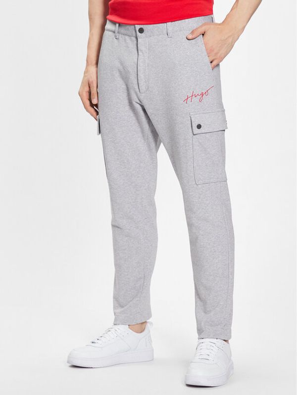 Hugo Hugo Текстилни панталони 50496123 Сив Slim Fit