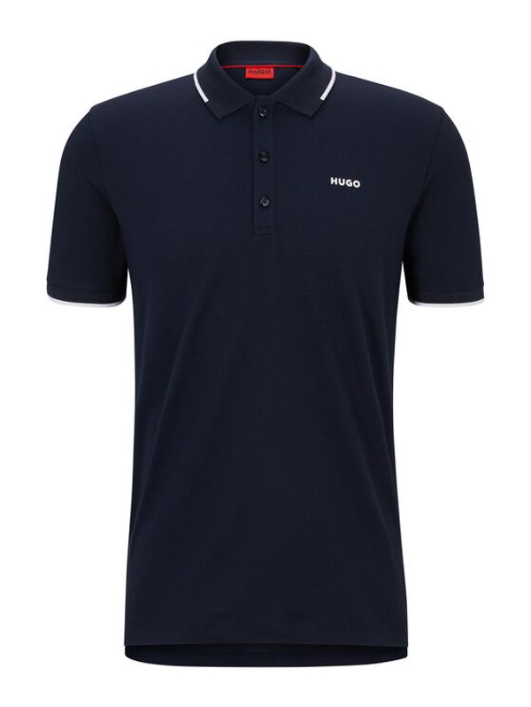 Hugo Hugo Тениска с яка и копчета 50467344 Син Slim Fit