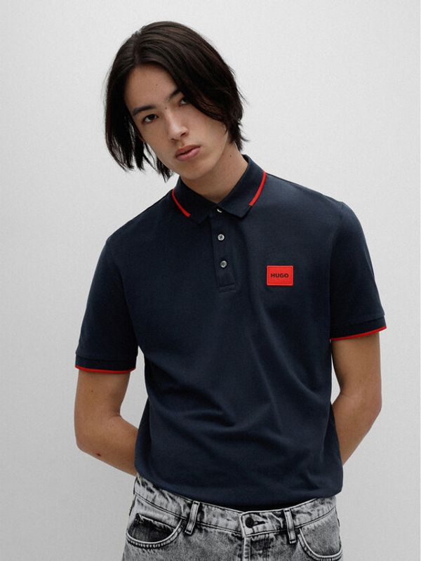 Hugo Hugo Тениска с яка и копчета 50467384 Син Slim Fit