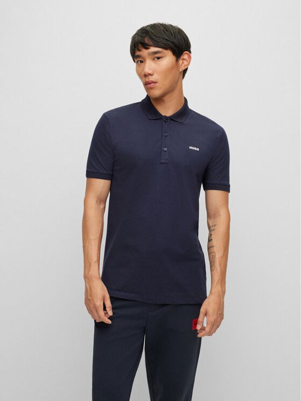 Hugo Hugo Тениска с яка и копчета 50470547 Син Slim Fit