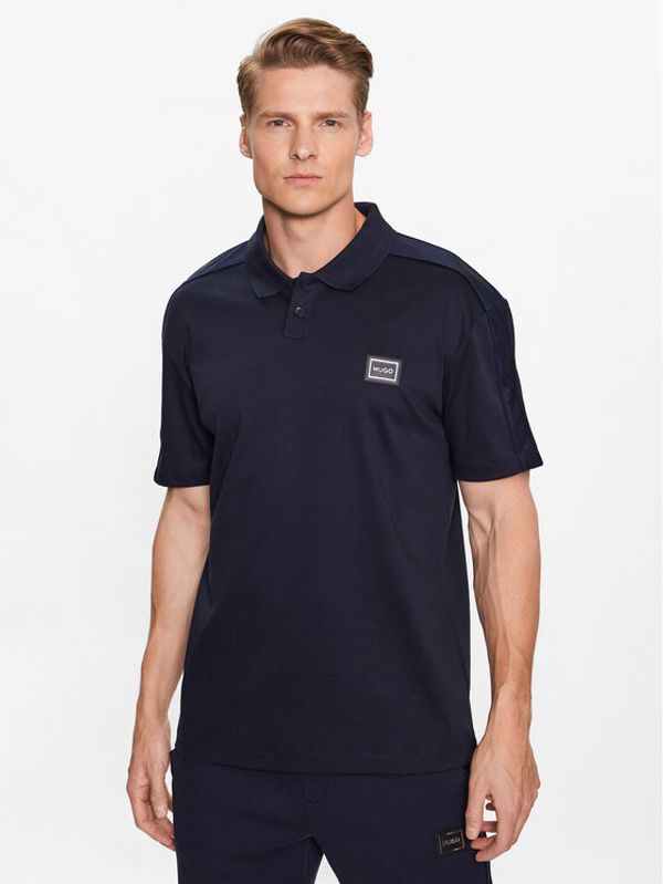 Hugo Hugo Тениска с яка и копчета 50488903 Син Regular Fit