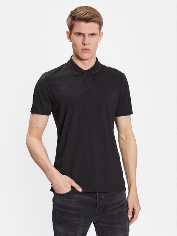 Hugo Hugo Тениска с яка и копчета 50489905 Черен Regular Fit