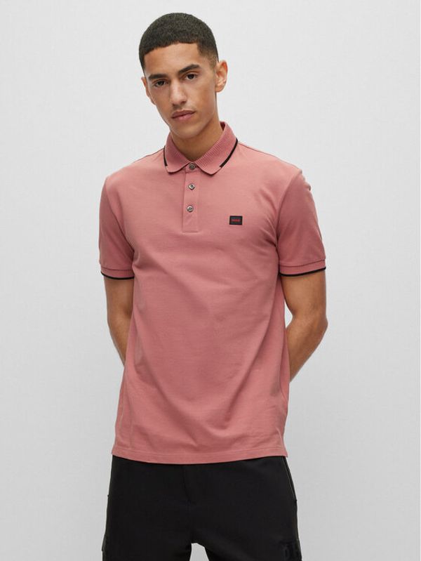 Hugo Hugo Тениска с яка и копчета 50490775 Розов Slim Fit