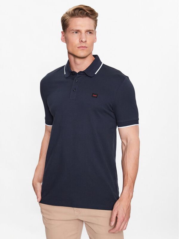 Hugo Hugo Тениска с яка и копчета 50490775 Син Slim Fit