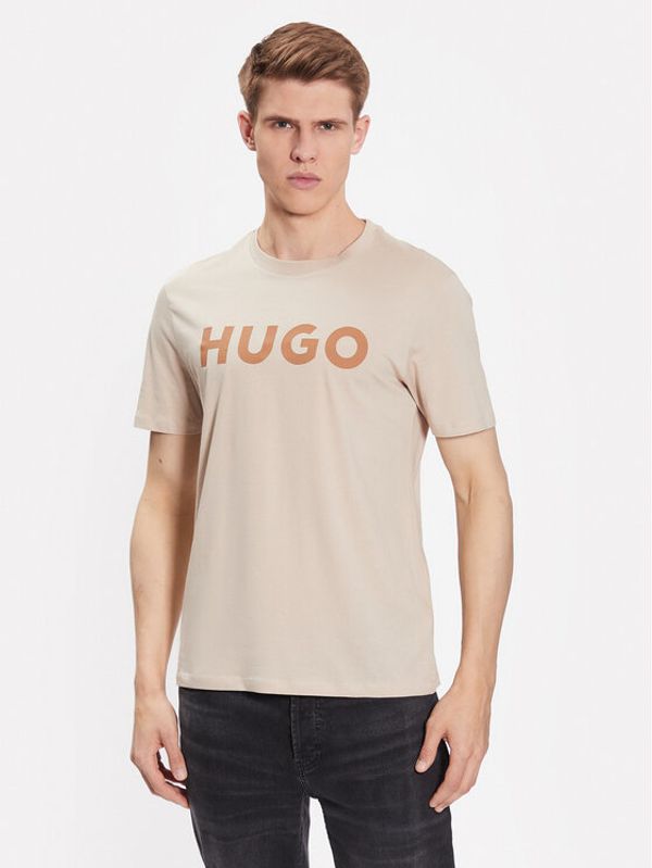 Hugo Hugo Тишърт 50467556 Бежов Regular Fit
