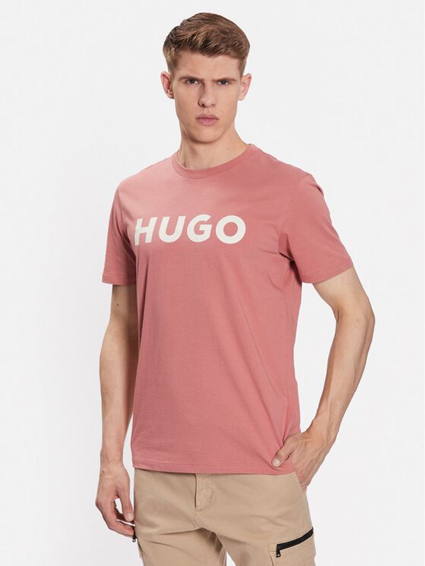 Hugo Hugo Тишърт 50467556 Розов Regular Fit