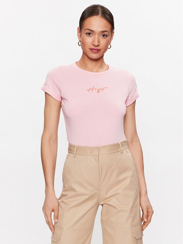 Hugo Hugo Тишърт 50486327 Розов Slim Fit