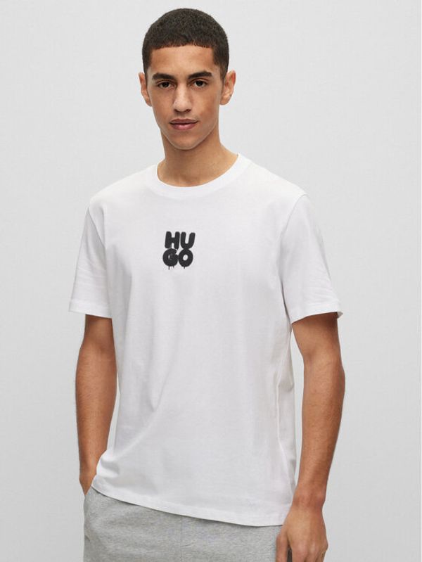 Hugo Hugo Тишърт 50488904 Бял Regular Fit