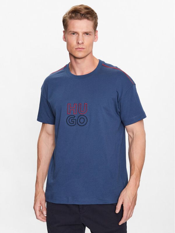 Hugo Hugo Тишърт 50490418 Син Relaxed Fit