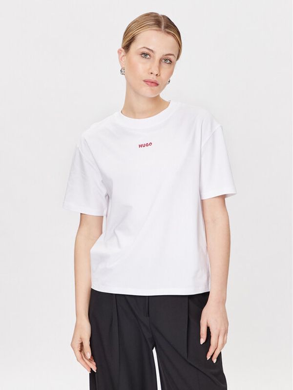 Hugo Hugo Тишърт 50490593 Бял Relaxed Fit