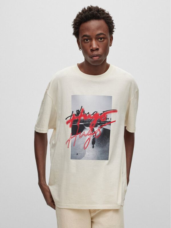 Hugo Hugo Тишърт 50491813 Бежов Oversize