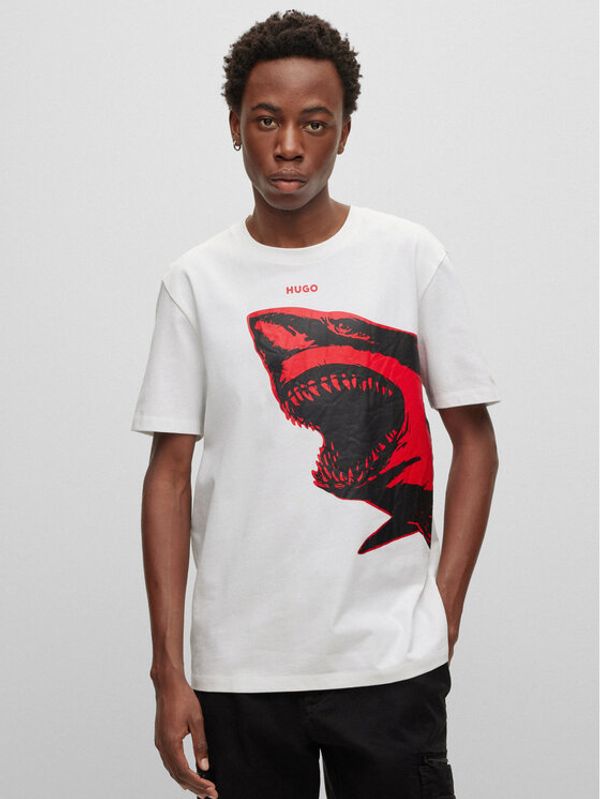 Hugo Hugo Тишърт 50493058 Бял Regular Fit