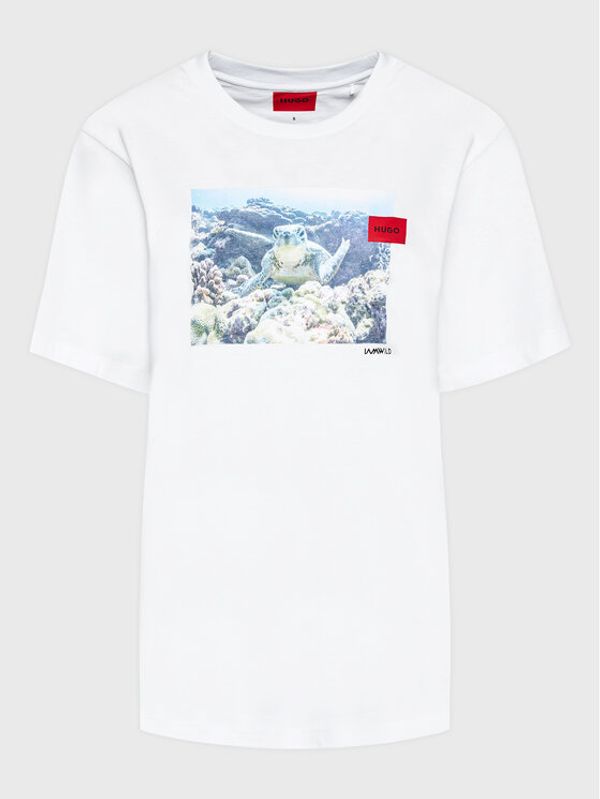 Hugo Hugo Тишърт Vintage 50480870 Бял Oversize
